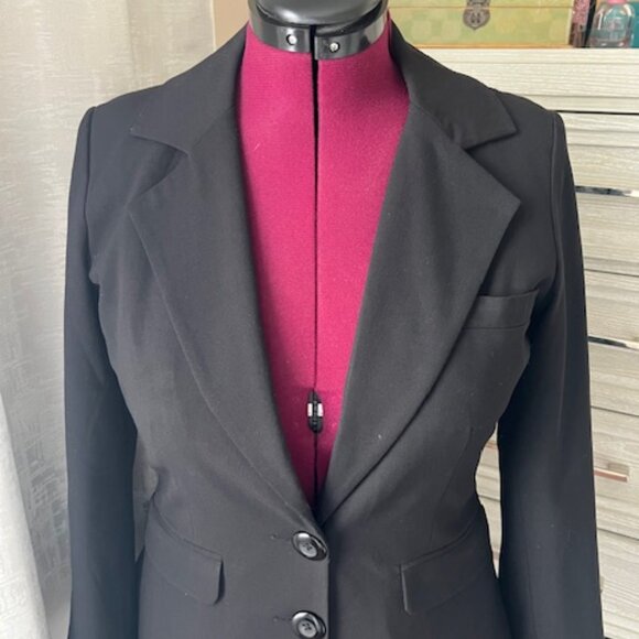 Sandro Sportswear black Women Zebra Lined Cuff Blazer jacket Size Small - Picture 3 of 8